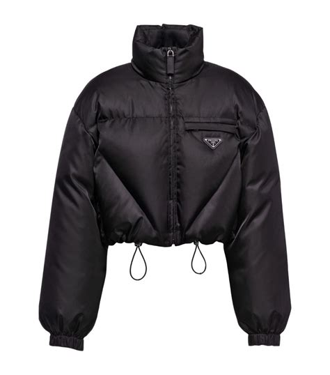 prada puffer jacket cropped|prada nylon cropped puffer jacket.